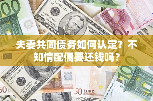 武汉夫妻共同债务如何认定？不知情配偶要还钱吗？