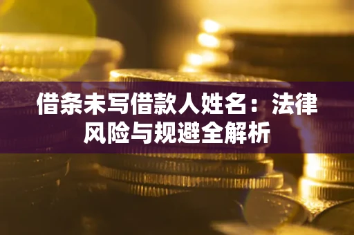 武汉借条未写借款人姓名：法律风险与规避全解析