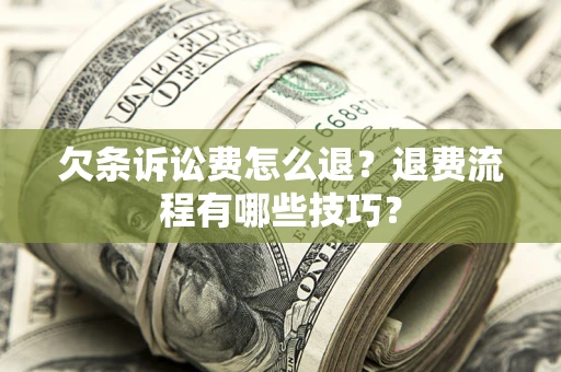 武汉欠条诉讼费怎么退？退费流程有哪些技巧？