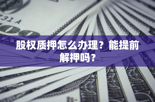 武汉股权质押怎么办理？能提前解押吗？